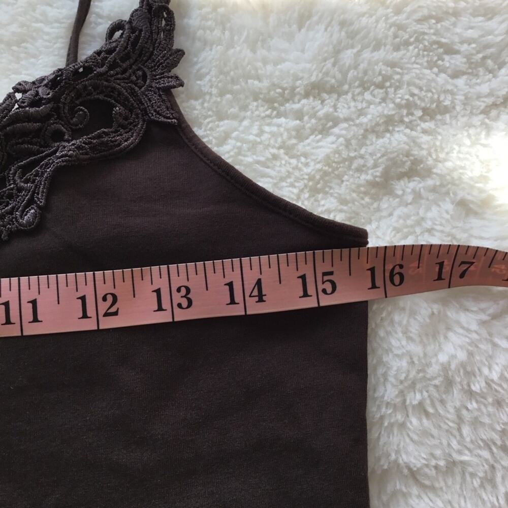 G2000 Brown Spaghetti Lace Trim Cami Stretch Top - Picture 14 of 14